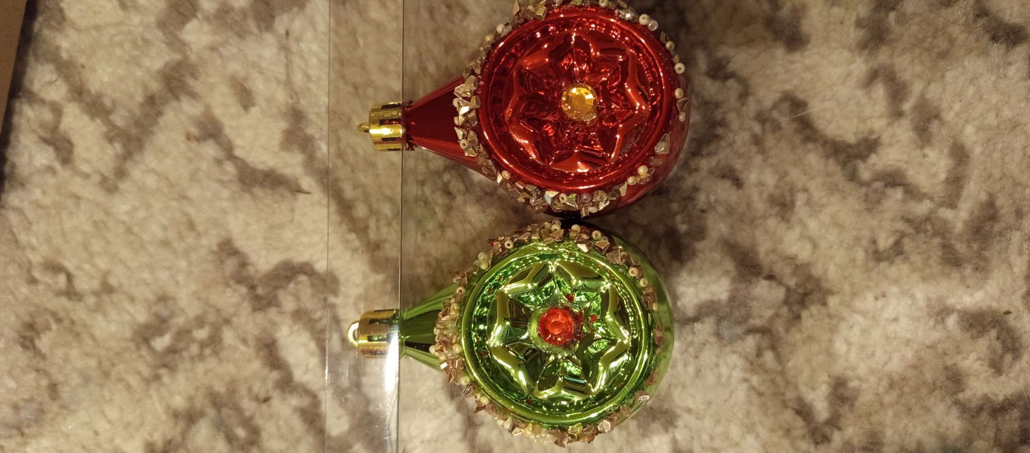 Фотография покупателя товара Елочные игрушки 4 шт. «Фонарик Сказка» 5×8 см, зелёный/красный - Фото 2