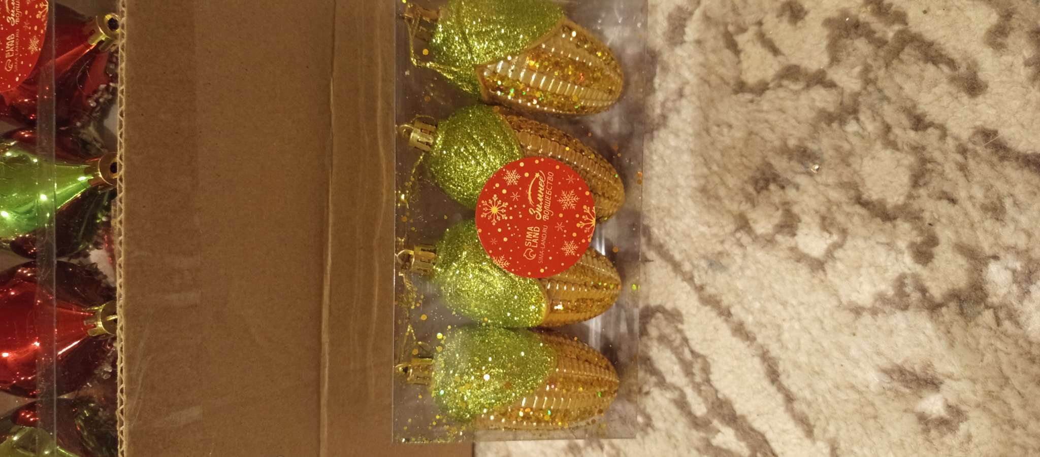 Фотография покупателя товара Ёлочные игрушки 4 шт. «Кукуруза колор» 10×4 см, красный - Фото 4