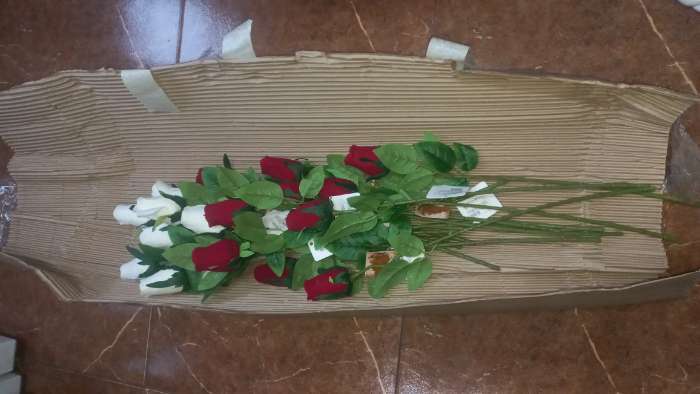 Фотография покупателя товара Цветы искусственные «Роза бутон бархат», h=43 см, бутон h=7 см, красные - Фото 1