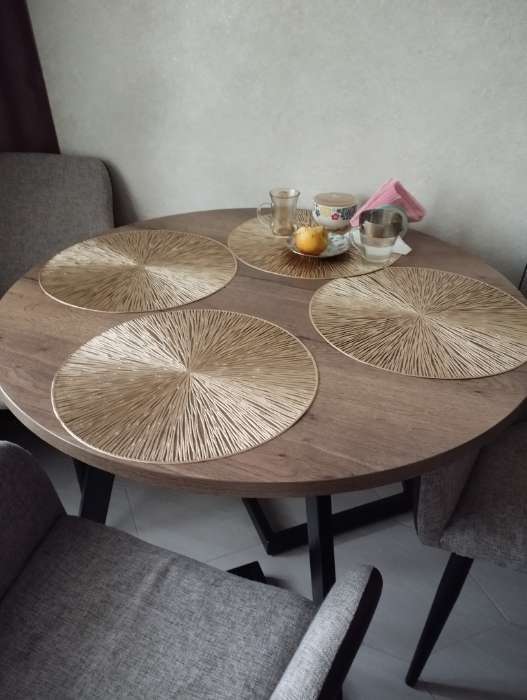 Фотография покупателя товара Салфетки сервировочные на стол Доляна «Сияние», d=38 см, 4 шт., золотые - Фото 3