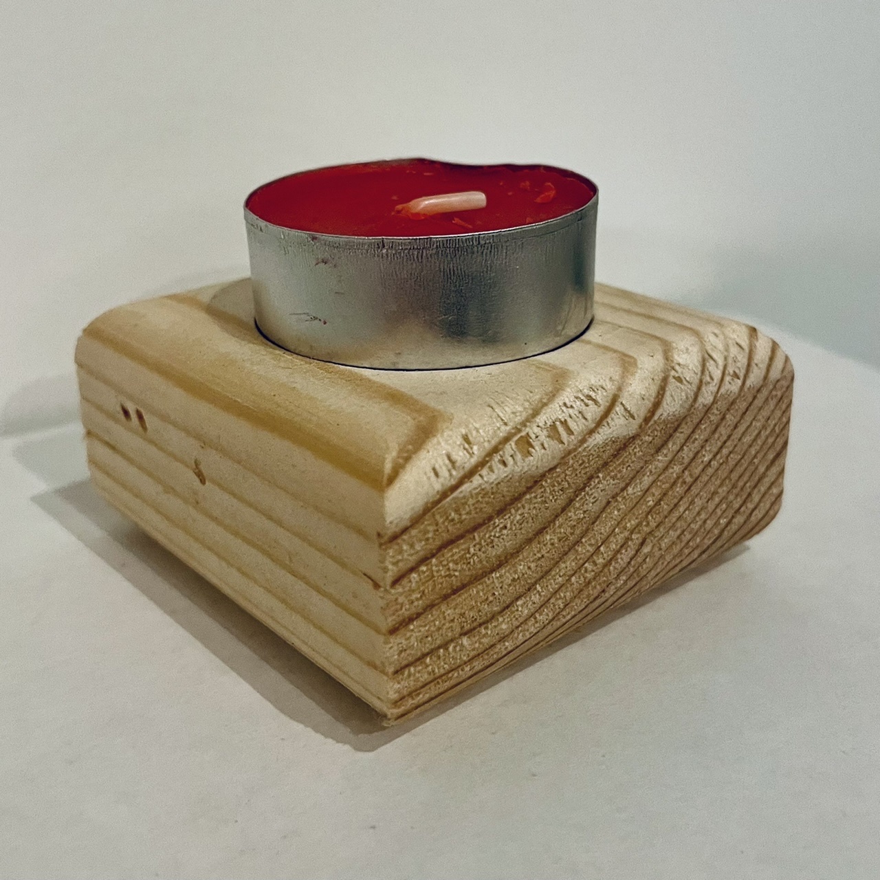 Фотография покупателя товара Подсвечник деревянный под 1 свечу "Квадратный", МАССИВ, 6×6×3 см - Фото 1