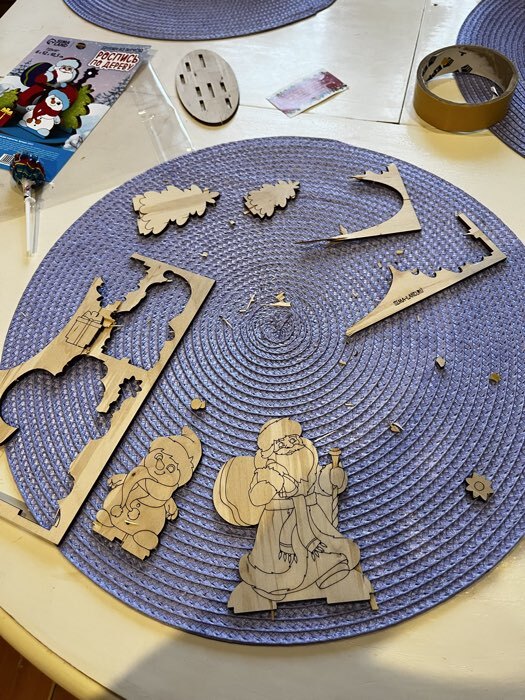 Фотография покупателя товара Заготовки для творчества. Роспись по дереву «Дед Мороз и снеговик» - Фото 5