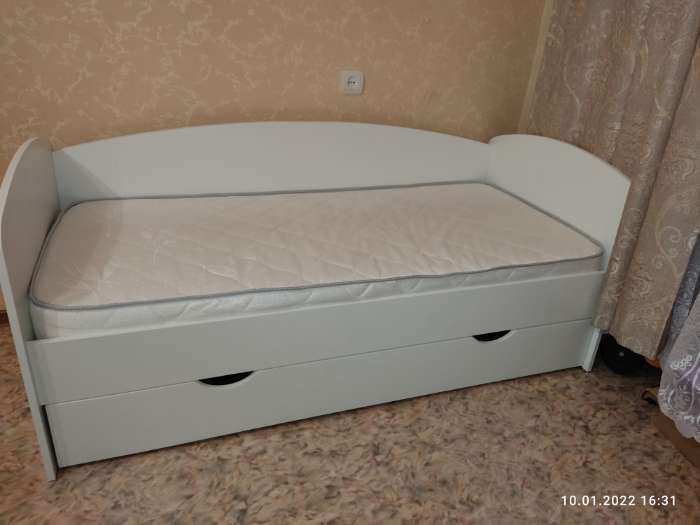 Фотография покупателя товара Кровать «Бейли», 700 × 1600 мм, с ортопедическим основанием, цвет белый - Фото 114
