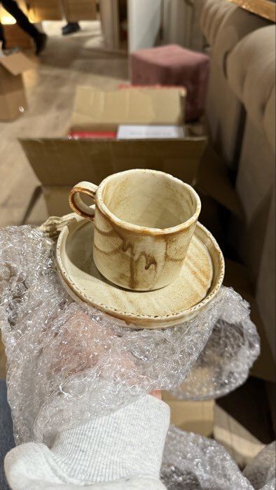 Фотография покупателя товара Блюдце Magistro Organic brown, d=14 см, универсальное, фарфор, бежевое - Фото 1