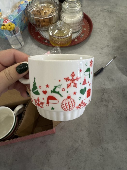 Фотография покупателя товара Кружки новогодние керамические «С Новым годом!», 2 шт. по 250 мл - Фото 2