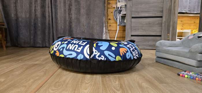 Фотография покупателя товара Тюбинг – ватрушка Let's Go, диаметр чехла 110 см, синяя, чёрная, Winter Star - Фото 1