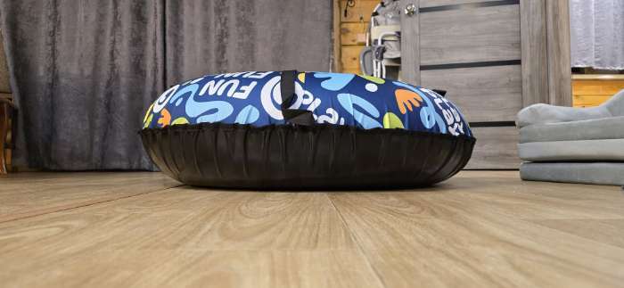 Фотография покупателя товара Тюбинг – ватрушка Let's Go, диаметр чехла 110 см, синяя, чёрная, Winter Star - Фото 2