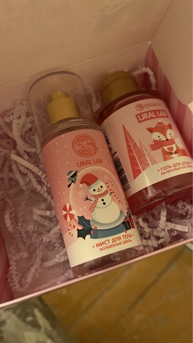 Фотография покупателя товара Подарочный набор новогодний URAL LAB «Рождественская почта»: гель для душа 100 мл и мист для тела 88 мл - Фото 1