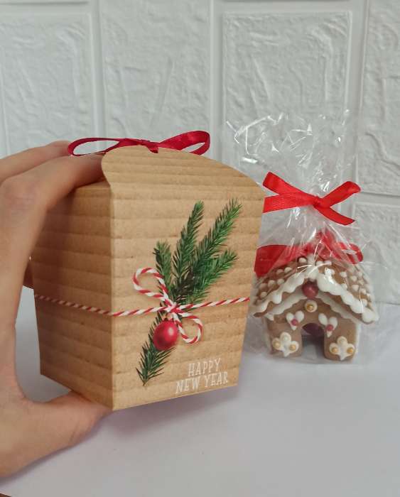 Фотография покупателя товара Бонбоньерка новогодняя «С Новым годом», 7.5×8×7.5 см - Фото 1