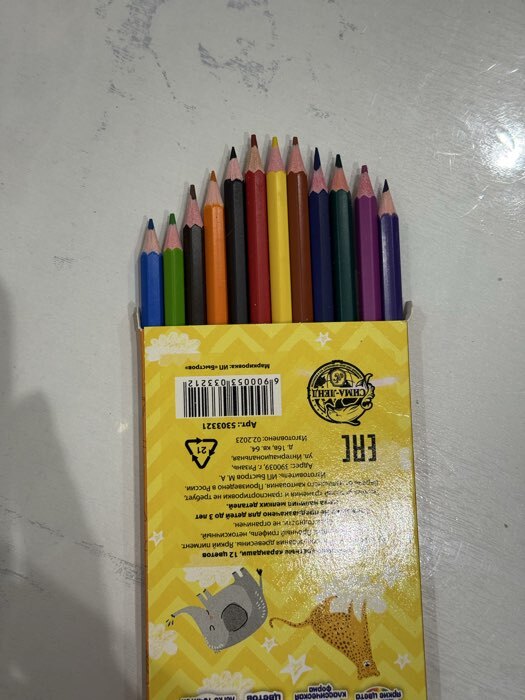 Фотография покупателя товара Карандаши Calligrata цветные, 12 цветов, деревянные, трёхгранные, мини - Фото 2