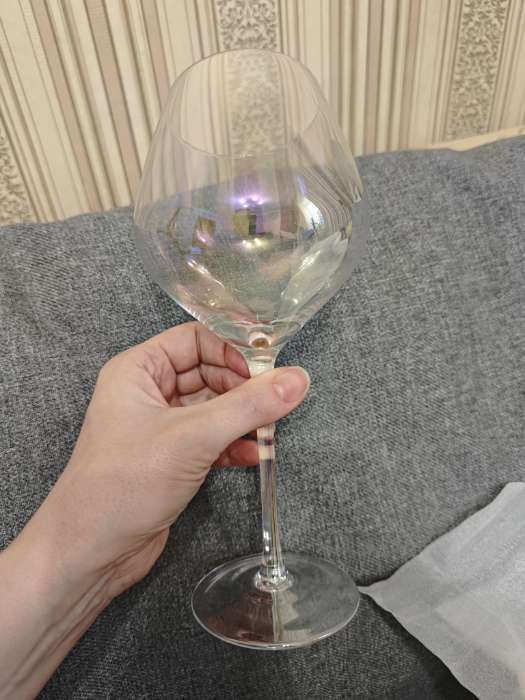 Фотография покупателя товара Бокалы для вина Magistro «Иллюзия», 550 мл, 10×24 см, набор 6 шт., стекло, перламутровые - Фото 3