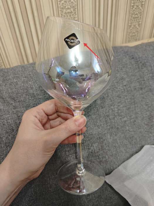 Фотография покупателя товара Бокалы для вина Magistro «Иллюзия», 550 мл, 10×24 см, набор 6 шт., стекло, перламутровые - Фото 1