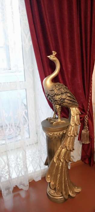 Фотография покупателя товара Колонна декоративная «Жар-птица», под чёрное золото, 67×16×17 см - Фото 5