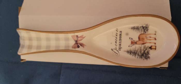 Фотография покупателя товара Подставка под ложку новогодняя «Снегирь», 7×22.3 см, ручная работа - Фото 3