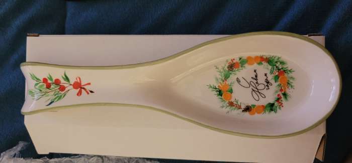 Фотография покупателя товара Подставка под ложку новогодняя «Снегирь», 7×22.3 см, ручная работа - Фото 2