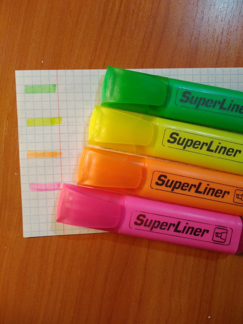 Фотография покупателя товара Набор маркеров-текстовыделителей, 4 цвета, 5 мм - Фото 2