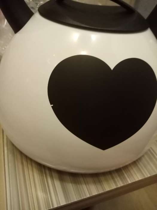 Фотография покупателя товара Чайник со свистком из нержавеющей стали Доляна «Сердце», 3 л, с индикатором нагрева