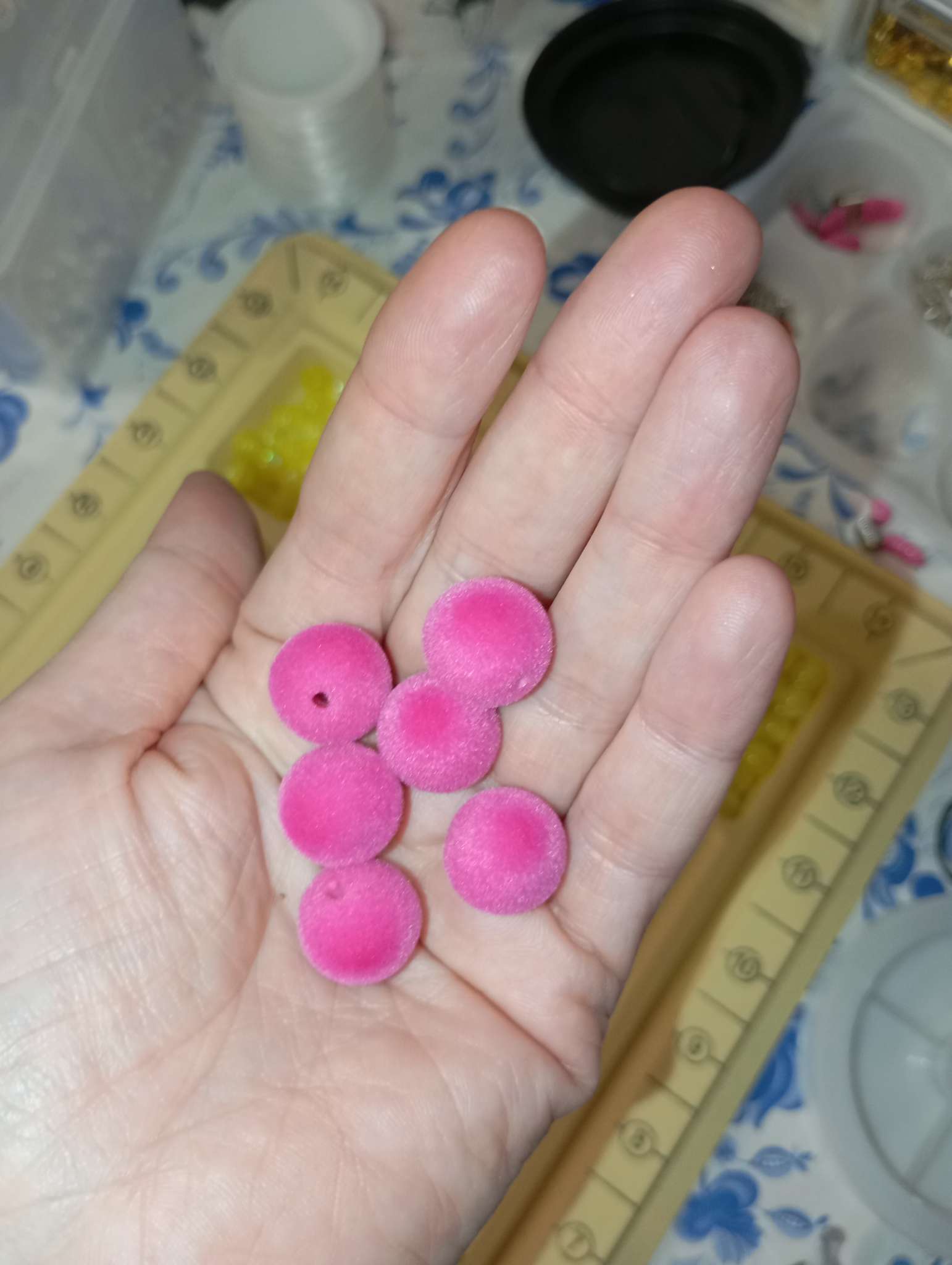 Фотография покупателя товара Бусины для творчества бархатное напыление «Сиреневая луна», набор 10 шт., d=1.4 см - Фото 2