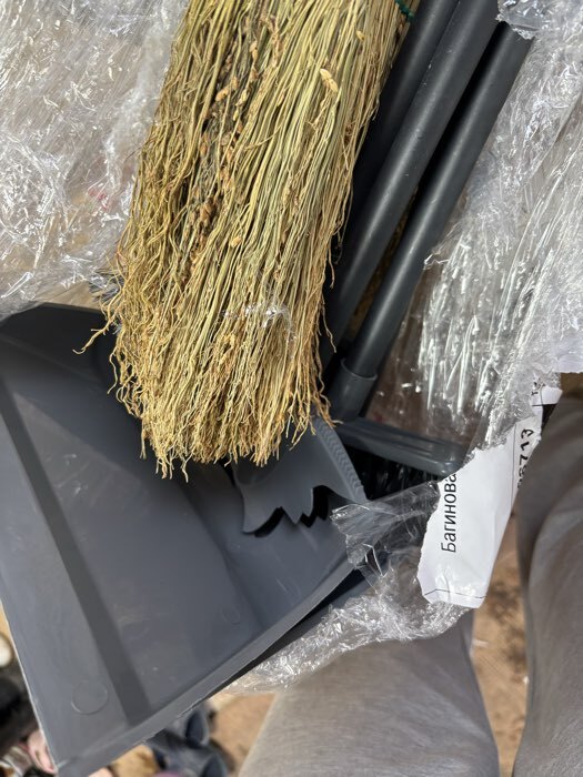 Фотография покупателя товара Щётка для пола с совком Etna, серый - Фото 4