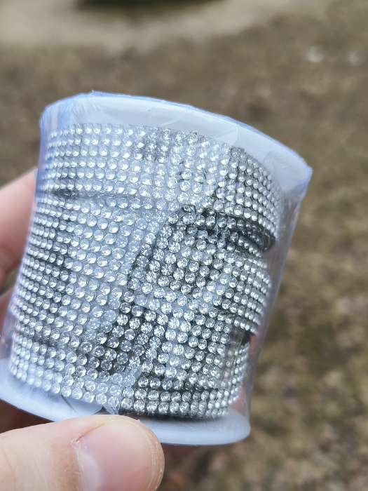 Фотография покупателя товара Стразы термоклеевые, 15 мм, 4.5±0.5 м, цвет серебряный - Фото 1