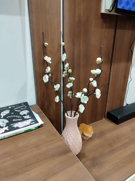 Фотография покупателя товара Цветы искусственные «Веточка сакуры», 2.5×42 см, розовые - Фото 2