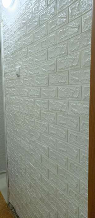 Фотография покупателя товара Панель ПВХ самоклеящаяся TAKE IT EASY «Кирпич», 770×700×2 мм, цвет белый - Фото 6