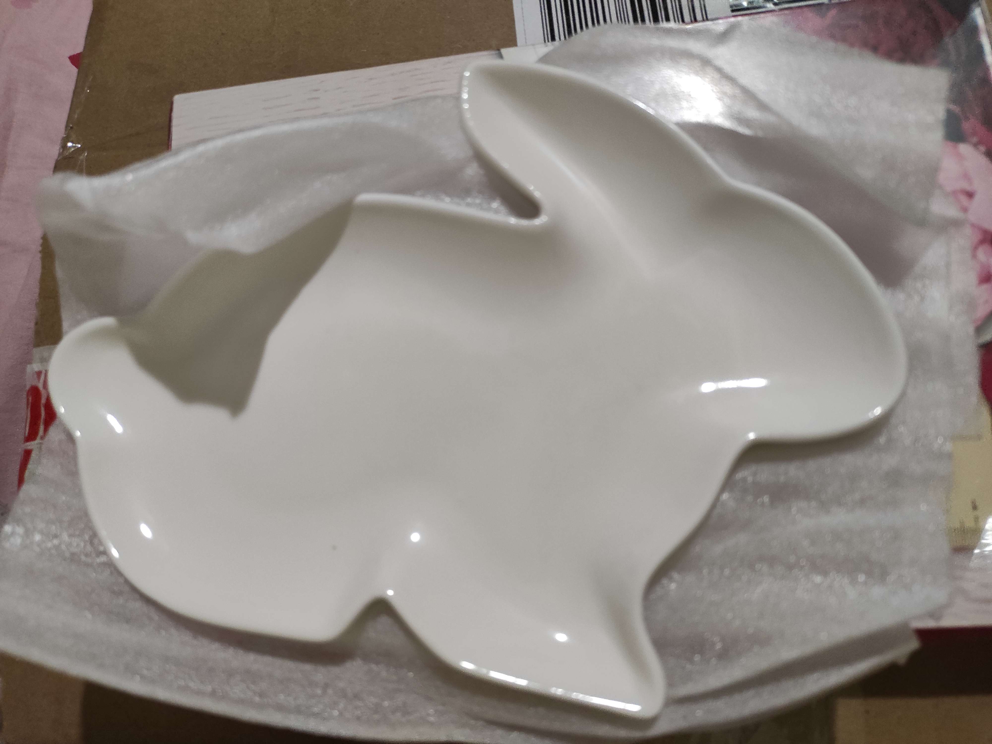 Фотография покупателя товара Блюдо керамическое сервировочное Доляна «Милашки. Зайка», 17,8×12,8×1,5 см, цвет белый