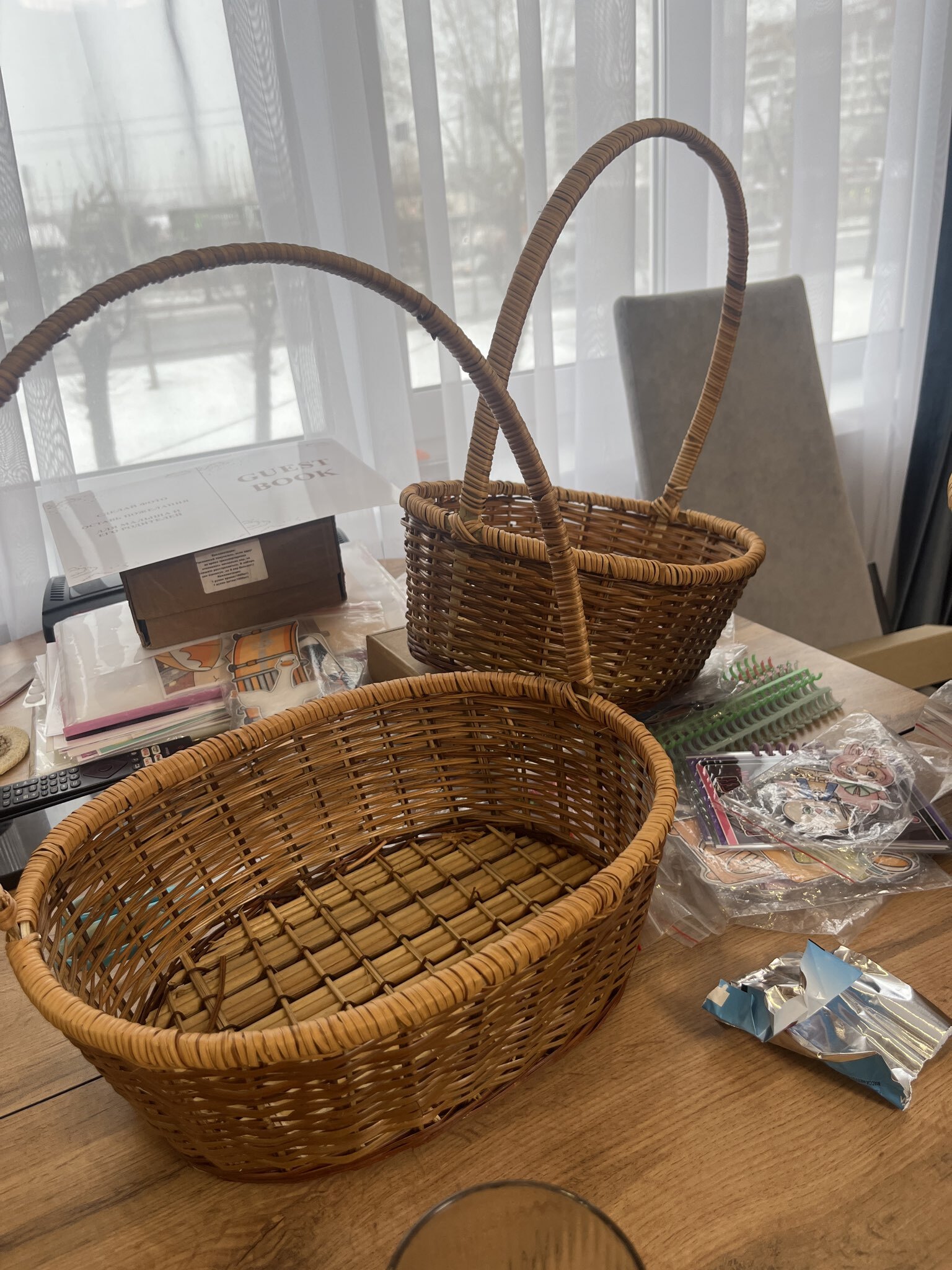 Фотография покупателя товара Корзина плетёная, 30×25×12/37 см, бамбук, лоза, МИКС - Фото 1