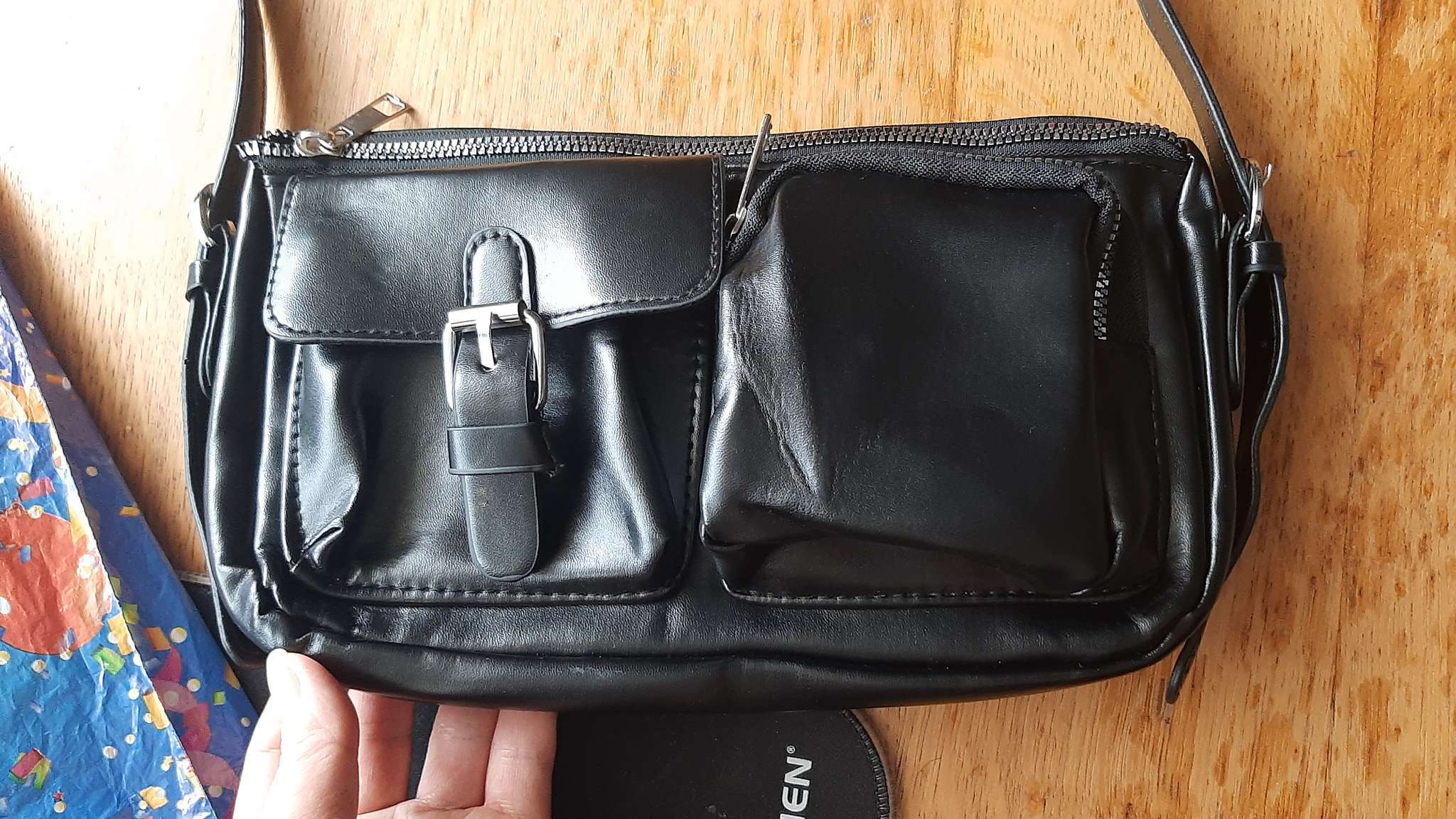 Фотография покупателя товара Сумка женская с карманами кожзам, графит - Фото 3