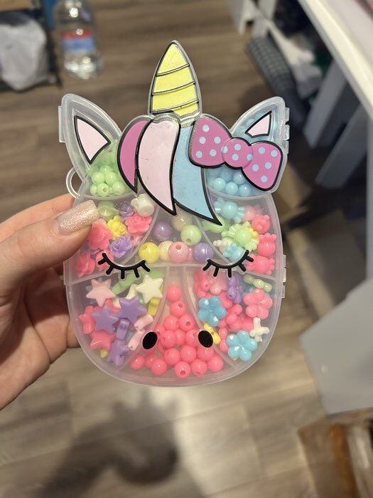 Фотография покупателя товара Набор бусин для творчества и рукоделия «Единорог», в контейнере - органайзере, создание украшений и плетение своими руками - Фото 11