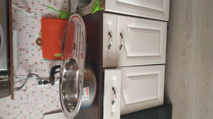 Фотография покупателя товара Мойка кухонная Accoona AB5077-L, врезная, левая, толщина 0.6 мм, 770х500х165 мм, глянец - Фото 6