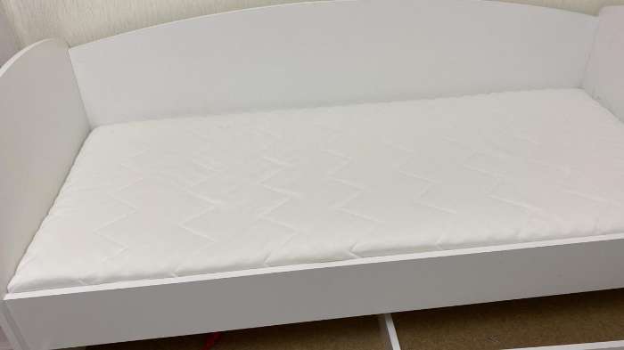 Фотография покупателя товара Кровать «Бейли», 700 × 1900 мм, с ортопедическим основанием, цвет белый - Фото 48