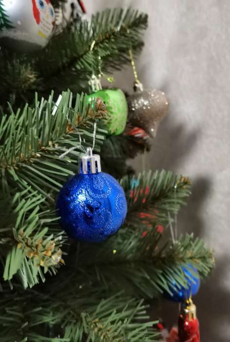 Фотография покупателя товара Набор шаров пластик d-4 см, 6 шт "Морозная зима" синий