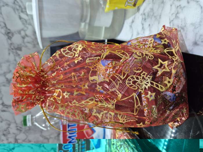 Фотография покупателя товара Мешочек подарочный органза «Новогодние игрушки», 20×30 см ± 1.5 см - Фото 1