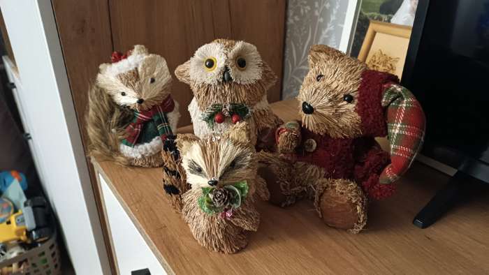 Фотография покупателя товара Фигурка новогодняя «Енотик в зимней одёжке», 8×13×14 см - Фото 1