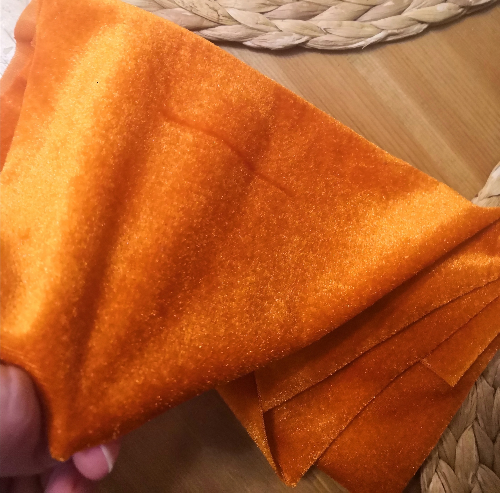 Фотография покупателя товара Отрез для рукоделия, плюш, цвет оранжевый, 53 × 50 см