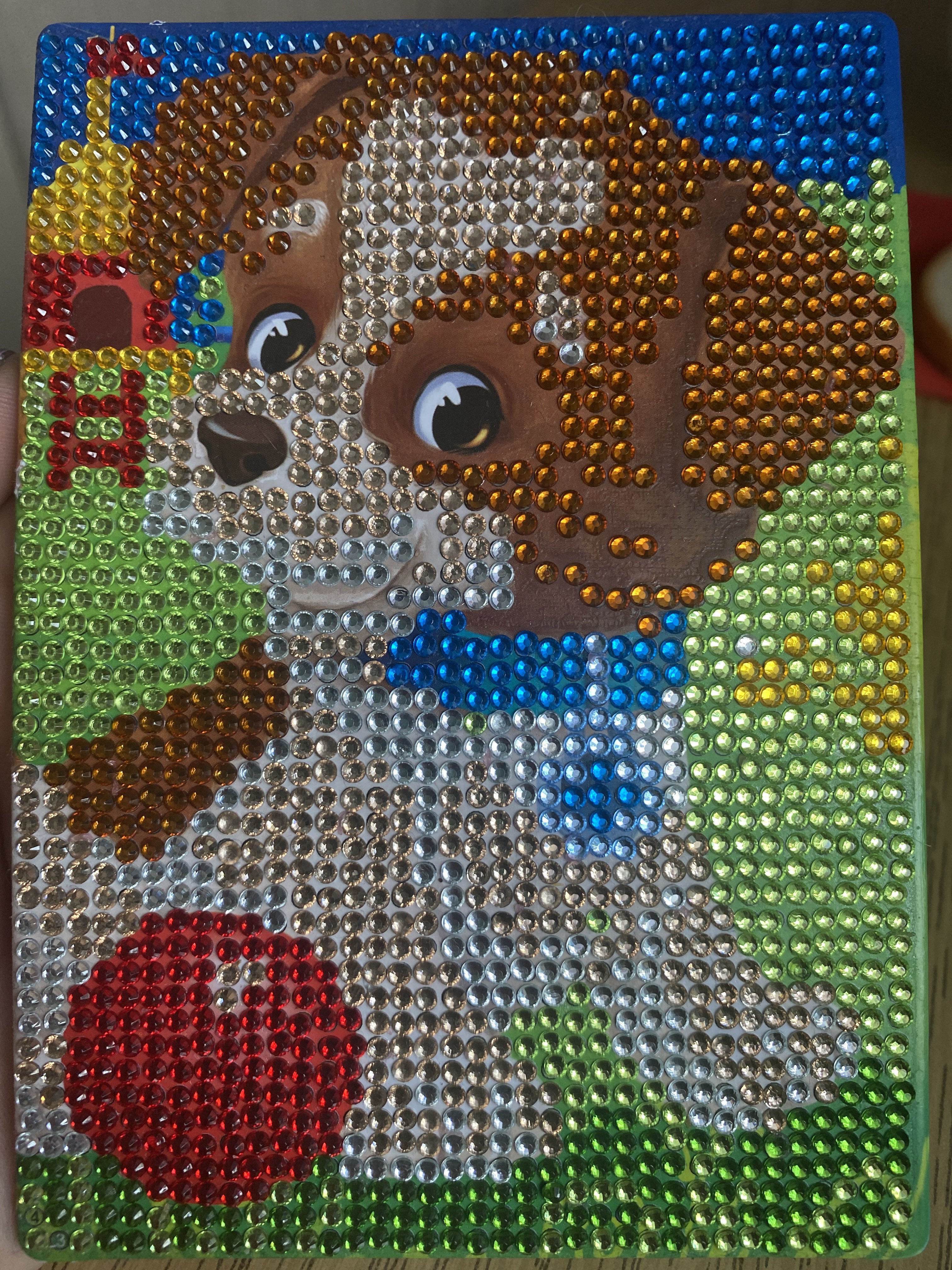 Фотография покупателя товара Алмазная мозаика с частичным заполнением на подставке для детей «Весёлая собачка» - Фото 2