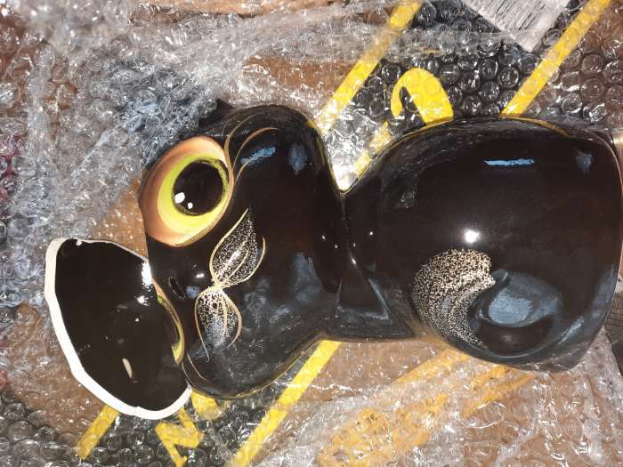 Фотография покупателя товара Копилка "Лунатик", чёрная, покрытие глазурь, керамика, 25 см, микс