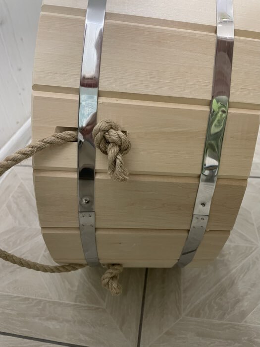 Фотография покупателя товара Шайка - таз для бани и сауны, 15 л, деревянная, нержавеющая вставка, «Добропаровъ» - Фото 4