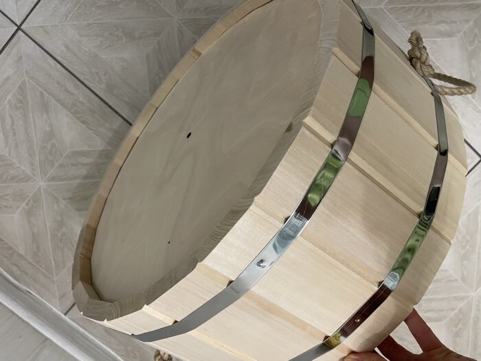 Фотография покупателя товара Шайка - таз для бани и сауны, 15 л, деревянная, нержавеющая вставка, «Добропаровъ» - Фото 1