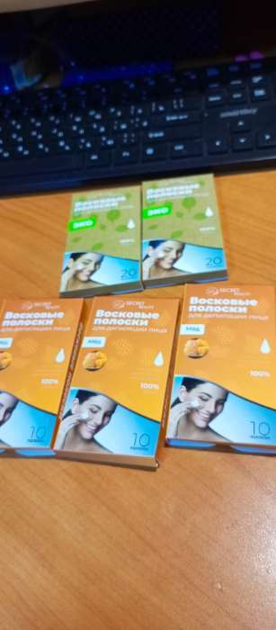 Фотография покупателя товара УЦЕНКА Восковые полоски для депиляции лица с мёдом, 10 шт. - Фото 4