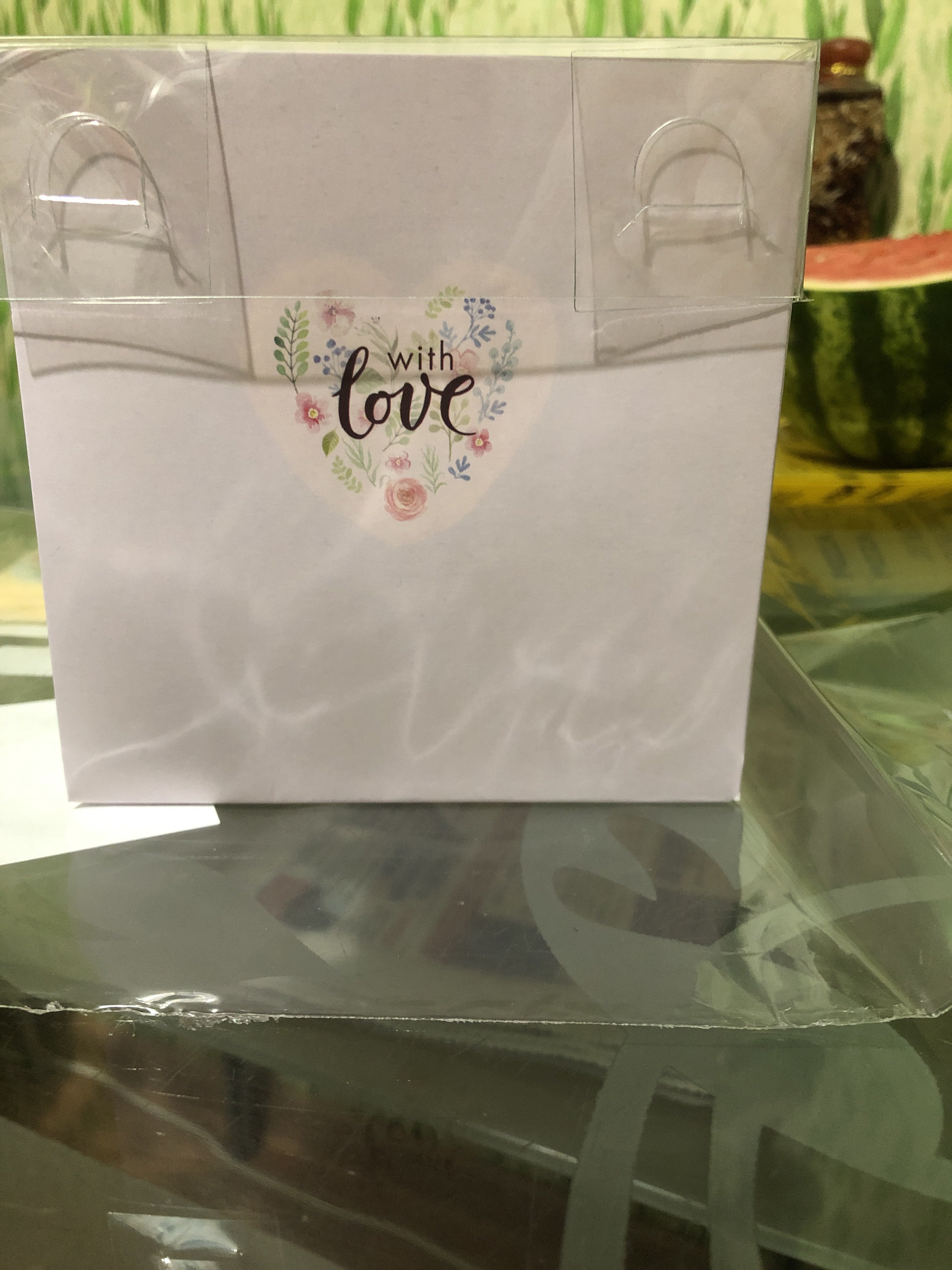 Фотография покупателя товара Коробка подарочная для цветов с PVC крышкой, упаковка, «С Любовью», 12 х 12 х 12 см - Фото 3