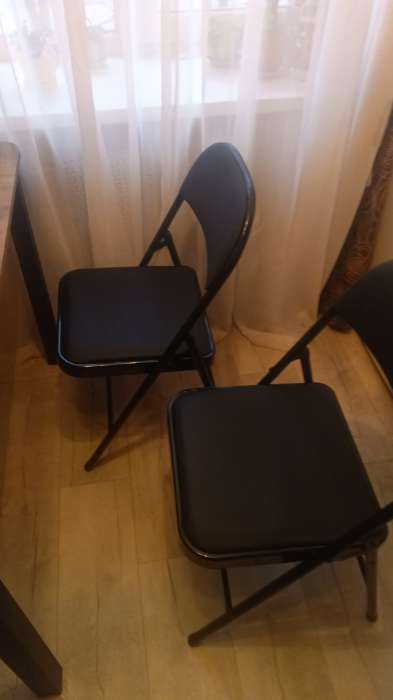 Фотография покупателя товара Стул складной «Клик Мебель», экокожа, цвет коричневый - Фото 1