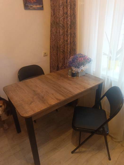 Фотография покупателя товара Стул складной «Клик Мебель», экокожа, цвет коричневый - Фото 2