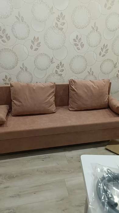 Фотография покупателя товара Диван - кровать «Токио», без подлокотников, механизм еврокнижка, спальное место 1350×1870 мм, велюр, цвет бежевый - Фото 4