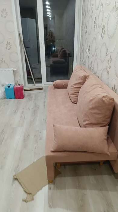 Фотография покупателя товара Диван - кровать «Токио», без подлокотников, механизм еврокнижка, спальное место 1350×1870 мм, велюр, цвет бежевый - Фото 1