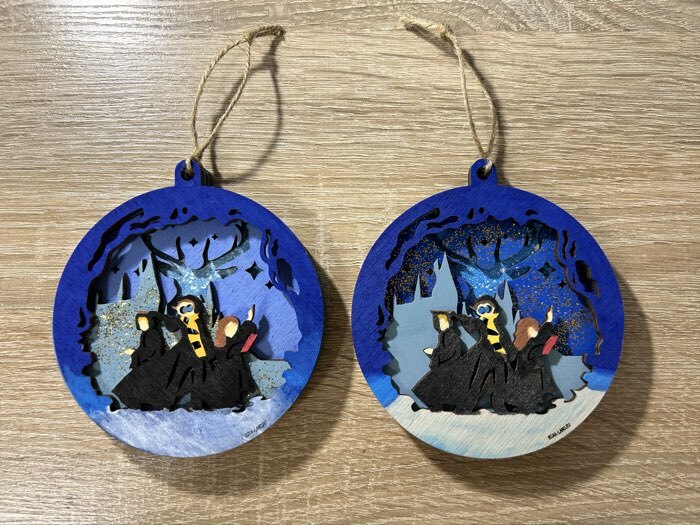 Фотография покупателя товара Заготовки для творчества. Деревянная ёлочная подвеска «Новый год! Волшебники» - Фото 1