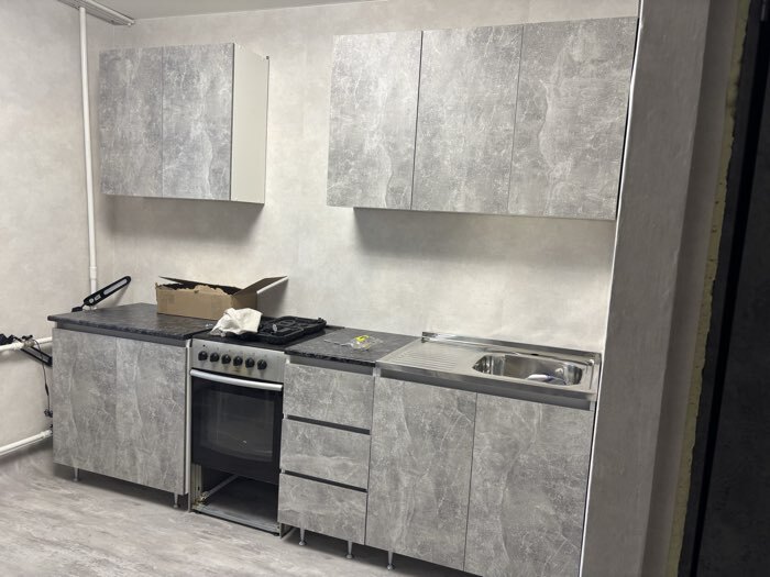 Фотография покупателя товара Кухонный гарнитур прямой «Челси №2», 2000 мм, цвет изумрудный/графит/кастилло - Фото 1