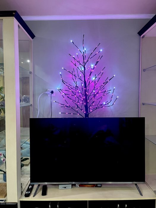 Фотография покупателя товара Светодиодное дерево 1.5 м, 224 LED, мерцание, 220 В, свечение белое - Фото 2