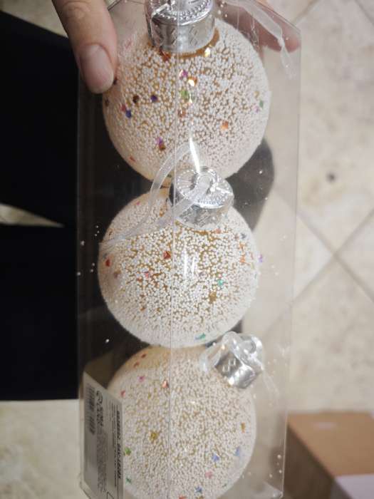 Фотография покупателя товара Ёлочные игрушки «Снежное царство», шары новогодние, d=8 см, набор 3 шт. - Фото 2